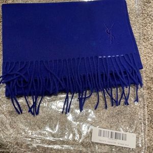 New ysl yves Saint Laurent wool scarf dazzle blue